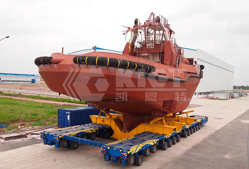 自行式液壓模塊運(yùn)輸車用于船舶移運(yùn)車間維修