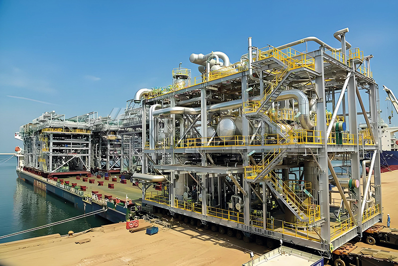 自行式液壓模塊運(yùn)輸車(chē)用于海上鉆井平臺(tái)模塊移運(yùn)