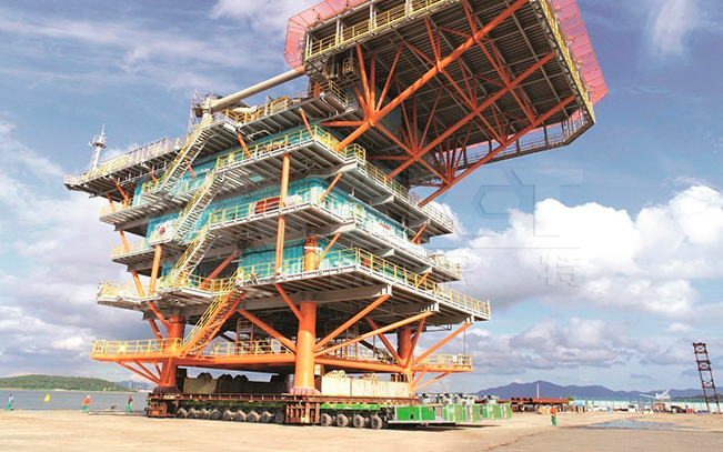 自行式液壓模塊運輸車用于海上鉆井平臺、導管架移運裝船