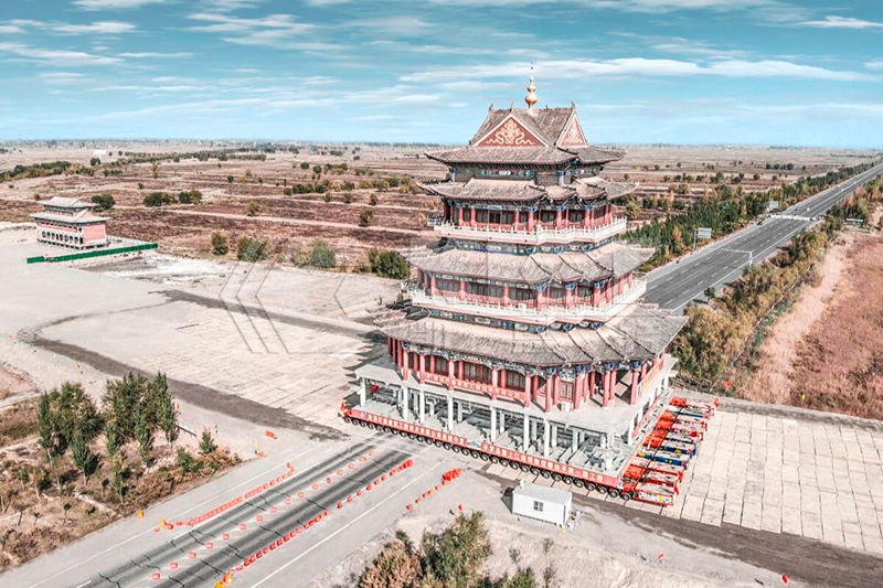 自行式液壓模塊運輸車用于大型古建筑平移就位