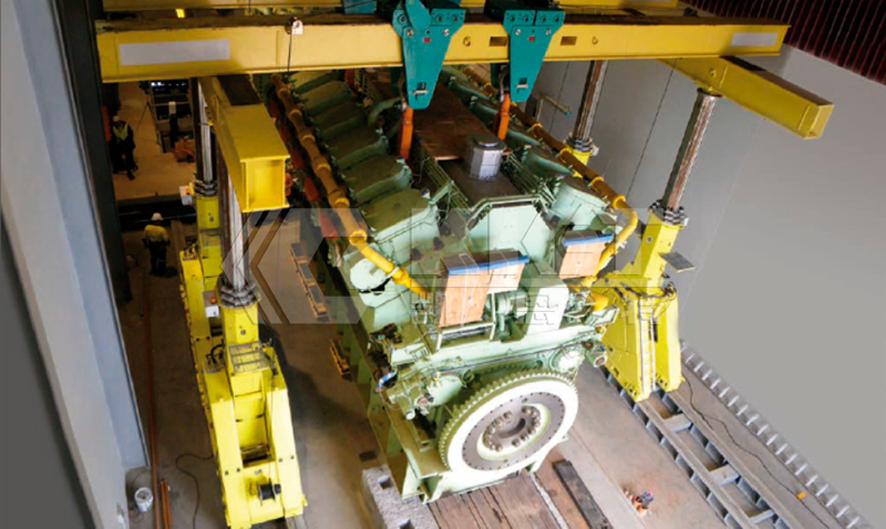 液壓龍門吊用于船舶柴油機吊裝就位