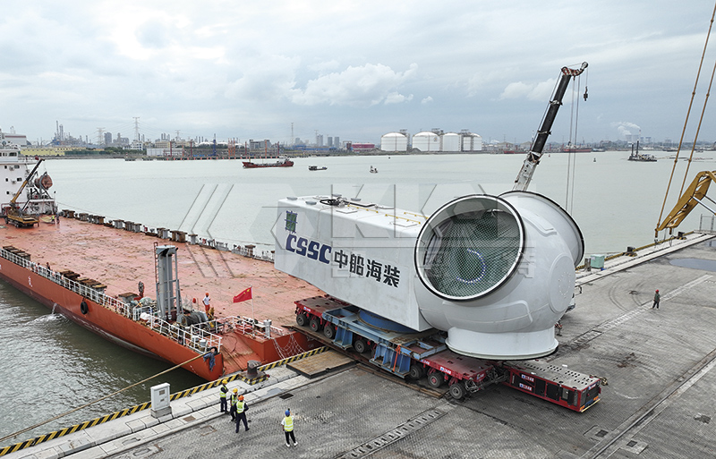 自行式液壓模塊運輸車用于風電主機裝運上船