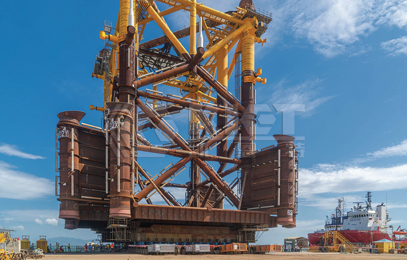 自行式液壓模塊運輸車用于海上風電導(dǎo)管架運輸