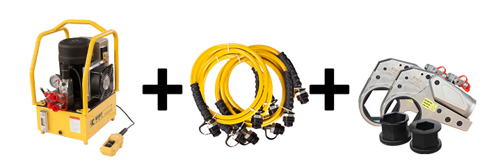 中空式液壓扭矩扳手和電動泵一拖二配置