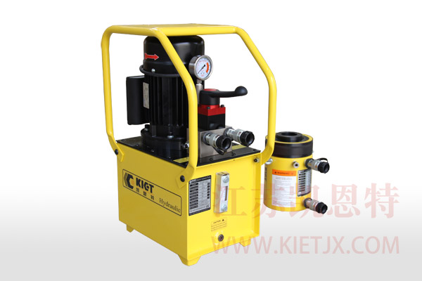電動(dòng)液壓泵站配套雙作用空心液壓千斤頂【0.75KW、手動(dòng)換向閥】