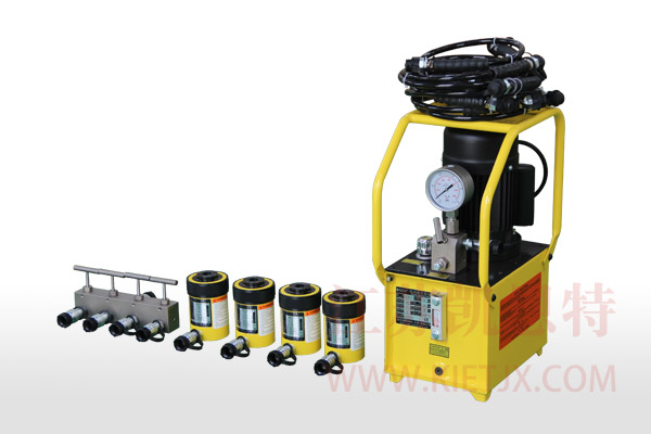 電動(dòng)液壓泵站一拖四單作用液壓千斤頂【0.75KW、手動(dòng)換向閥】